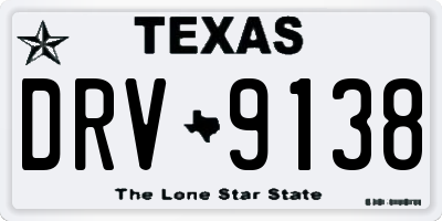 TX license plate DRV9138