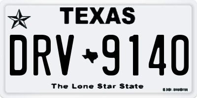 TX license plate DRV9140