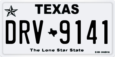 TX license plate DRV9141