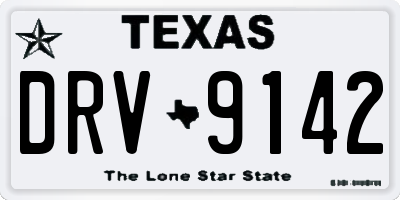 TX license plate DRV9142