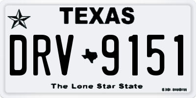 TX license plate DRV9151