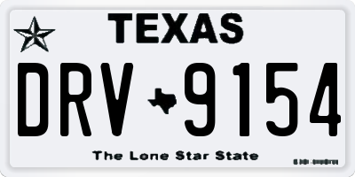 TX license plate DRV9154