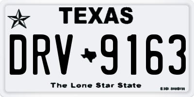 TX license plate DRV9163