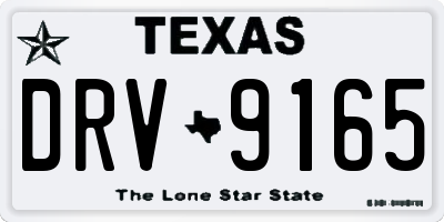 TX license plate DRV9165