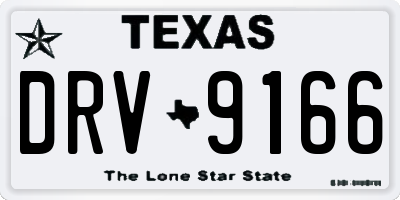 TX license plate DRV9166