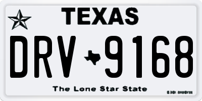 TX license plate DRV9168