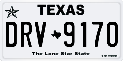 TX license plate DRV9170