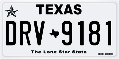 TX license plate DRV9181