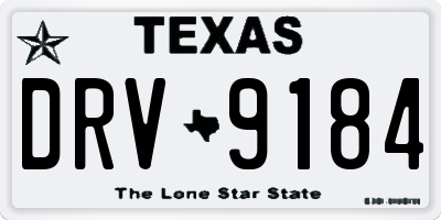 TX license plate DRV9184