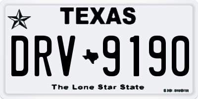 TX license plate DRV9190