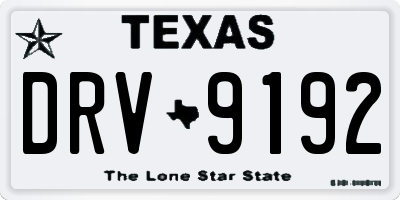 TX license plate DRV9192