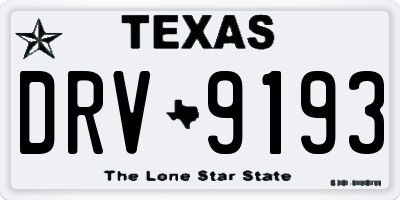 TX license plate DRV9193