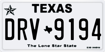 TX license plate DRV9194