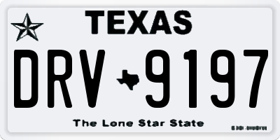 TX license plate DRV9197