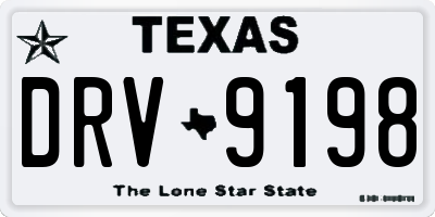 TX license plate DRV9198