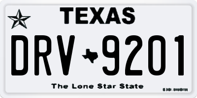 TX license plate DRV9201