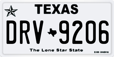 TX license plate DRV9206