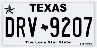 TX license plate DRV9207