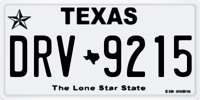 TX license plate DRV9215