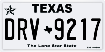 TX license plate DRV9217