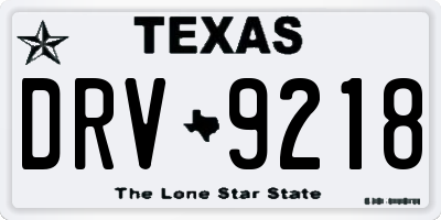 TX license plate DRV9218