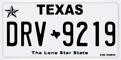 TX license plate DRV9219