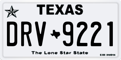 TX license plate DRV9221