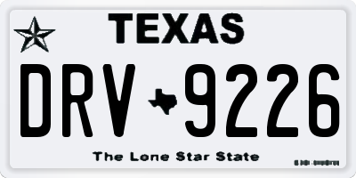 TX license plate DRV9226