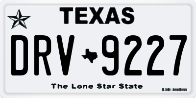 TX license plate DRV9227