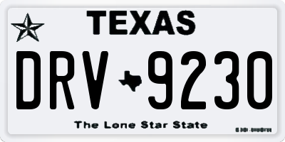 TX license plate DRV9230