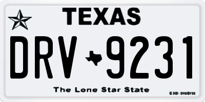 TX license plate DRV9231