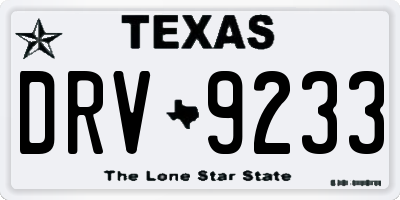 TX license plate DRV9233