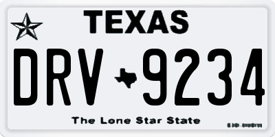 TX license plate DRV9234