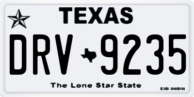 TX license plate DRV9235