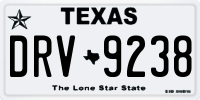 TX license plate DRV9238