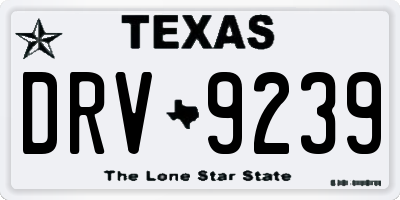 TX license plate DRV9239