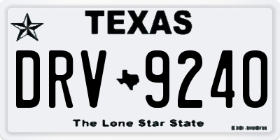 TX license plate DRV9240