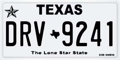 TX license plate DRV9241