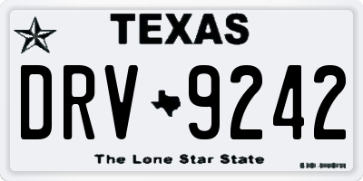 TX license plate DRV9242