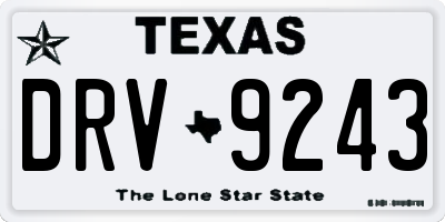 TX license plate DRV9243