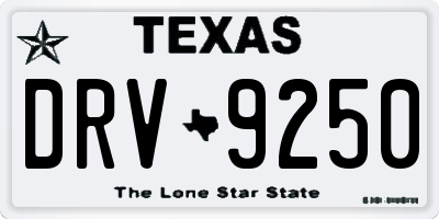 TX license plate DRV9250