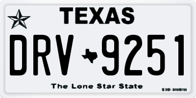 TX license plate DRV9251