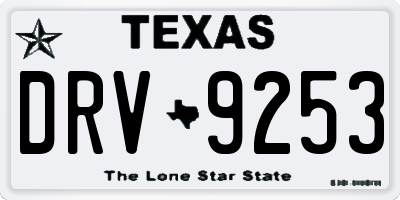 TX license plate DRV9253