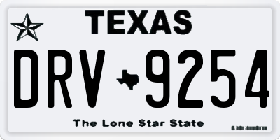 TX license plate DRV9254