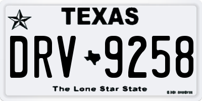 TX license plate DRV9258