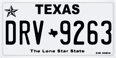 TX license plate DRV9263