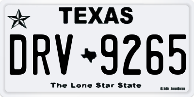 TX license plate DRV9265