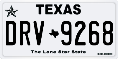 TX license plate DRV9268