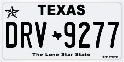 TX license plate DRV9277