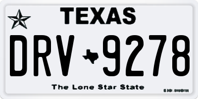 TX license plate DRV9278